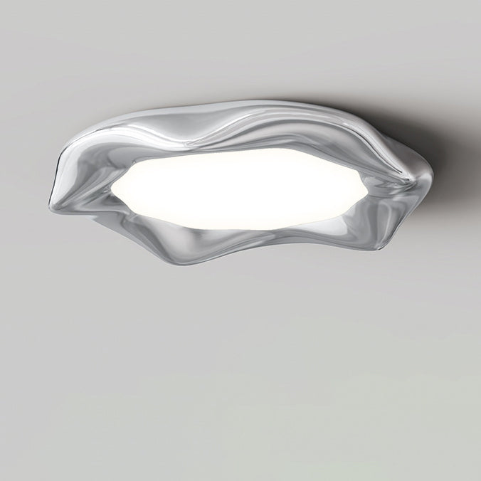 Modern Minimalist Irregular Round Iron ABS LED Flush Mount Ceiling Light For Living Room