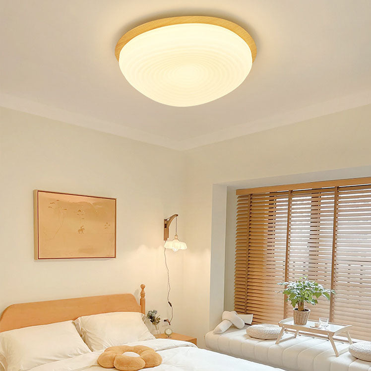 Modern Minimalist Oval Iron PE Rotomolded LED Flush Mount Ceiling Light For Bedroom