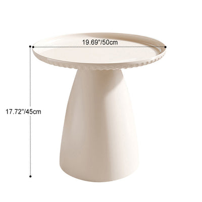 Table d'appoint moderne minimaliste ronde en plastique PET à 1 pied pour salon 