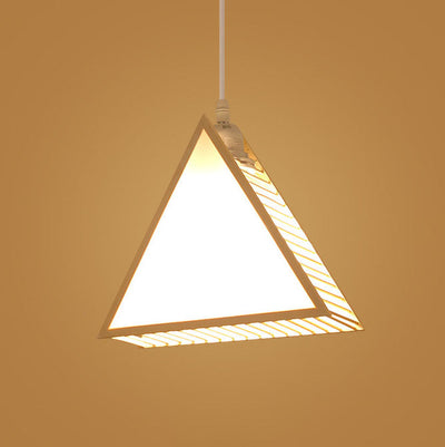 Traditionelle chinesische Bambusweberei geometrischer Käfig 1-flammige Pendelleuchte für Wohnzimmer 