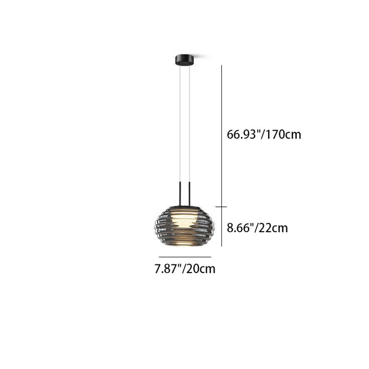 Modern Minimalist Oval Metal Acrylic Glass LED Pendant Light For Living Room