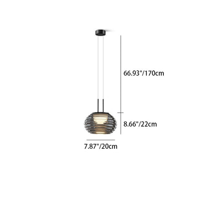 Modern Minimalist Oval Metal Acrylic Glass LED Pendant Light For Living Room