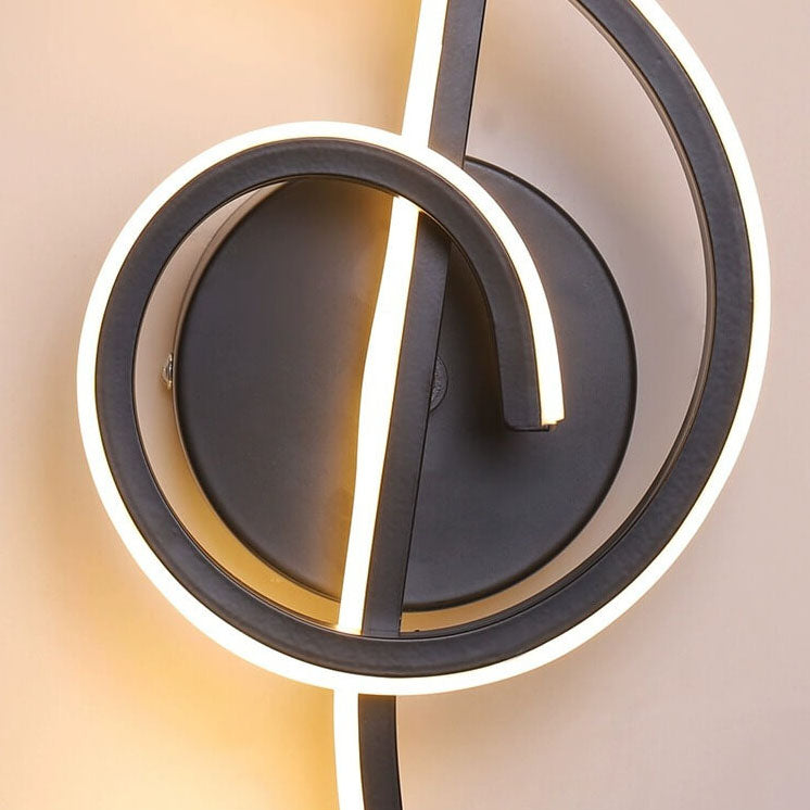 Modern Art Deco Music Note Soft Silicone Lampshade LED Wall Sconce Lamp For Bedroom