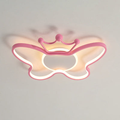 Zeitgenössische Nordic Kids Eisen Aluminium Silica Acryl Schmetterling LED Unterputz Deckenleuchte für Schlafzimmer 