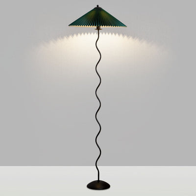 Vintage Fabric Pleated Shade 1-Light Standing Floor Lamp