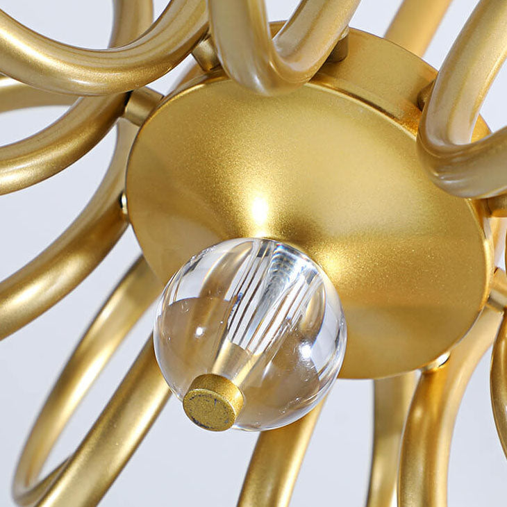 Nordic Light Luxury Magic Bean Glass Gold Branch 6/8/10 Light Chandelier