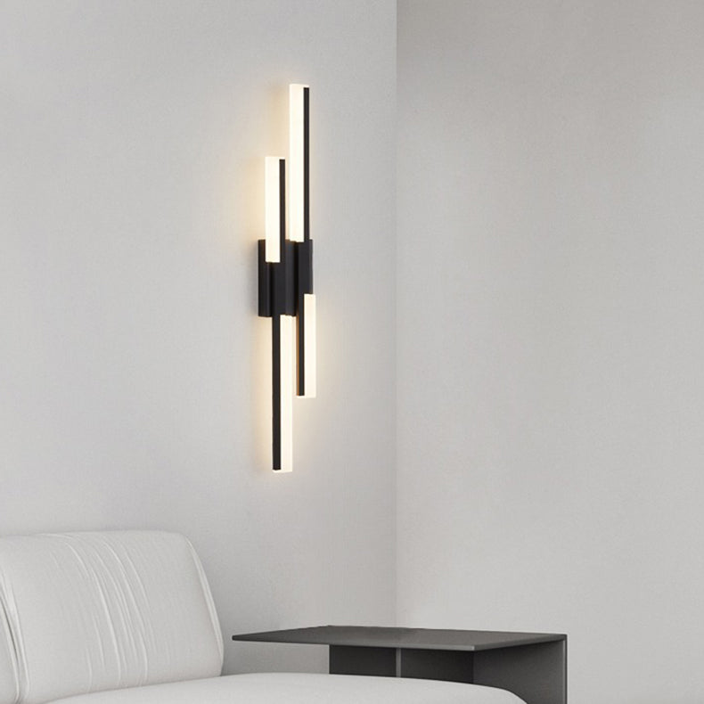 Moderne minimalistische vertikale Bar Acryl Eisen LED Wandleuchte Lampe für Wohnzimmer 