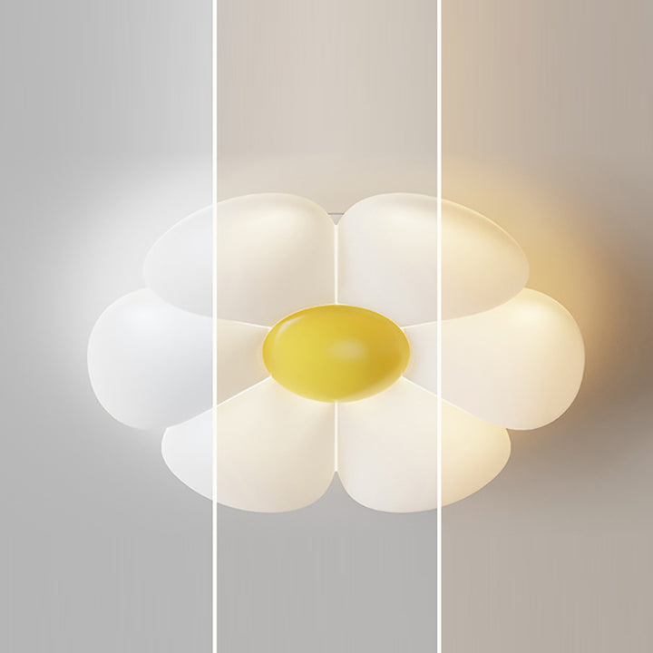 Zeitgenössische kreative Daisy Flower PE Eisen LED Unterputz Deckenleuchte für Schlafzimmer 