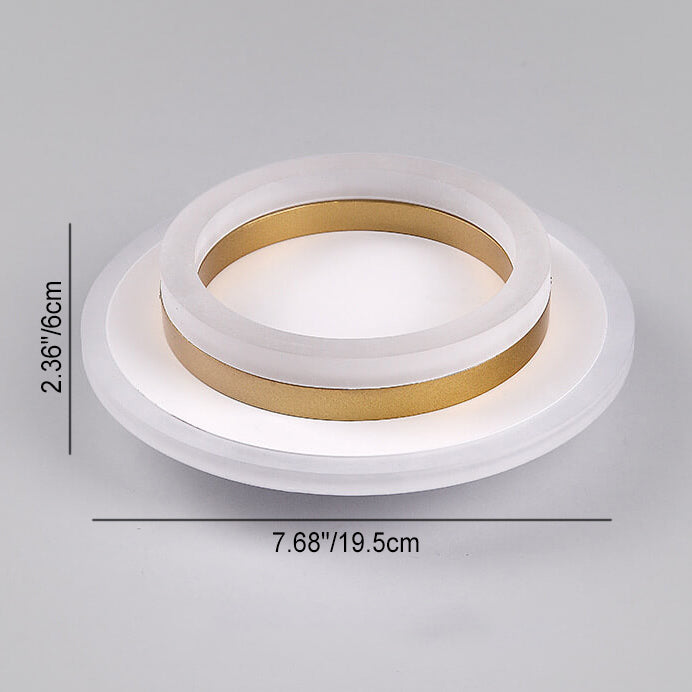 Luz de techo LED de montaje empotrado de hierro acrílico simple nórdico cuadrado círculo 