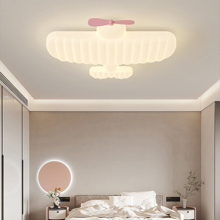 Zeitgenössische kreative Kinder Flugzeug Eisen PET LED Unterputz Deckenleuchte für Schlafzimmer 