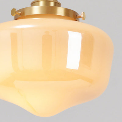 Lustre suspendu en laiton et verre nordique contemporain à 1 lumière pour salon 