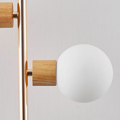 Lámpara de Araña de Vidrio Esférico de 2 Luces con Marco de Hierro de Estilo Wabi-Sabi Japonés 