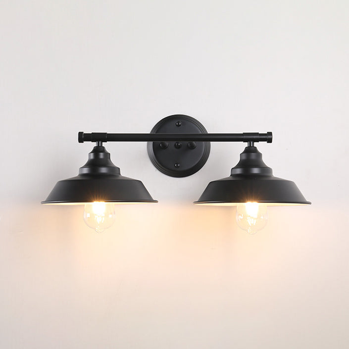 Zeitgenössische industrielle runde Eisen 2/3 Licht Wandleuchte Lampe für Badezimmer 