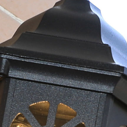 Traditionelle europäische Aluminiumlegierung Schloss Design Glas 1-Licht wasserdichte Wandleuchte Lampe für Außenterrasse 