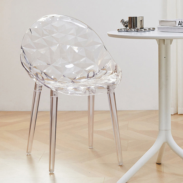Zeitgenössischer nordischer runder Diamantform-PC-Esszimmerstuhl Rückenlehne für Esszimmer 