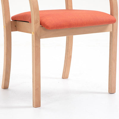 Chaise de salle à manger moderne en tissu, bois, éponge, carrée, incurvée, avec dossier et accoudoirs 