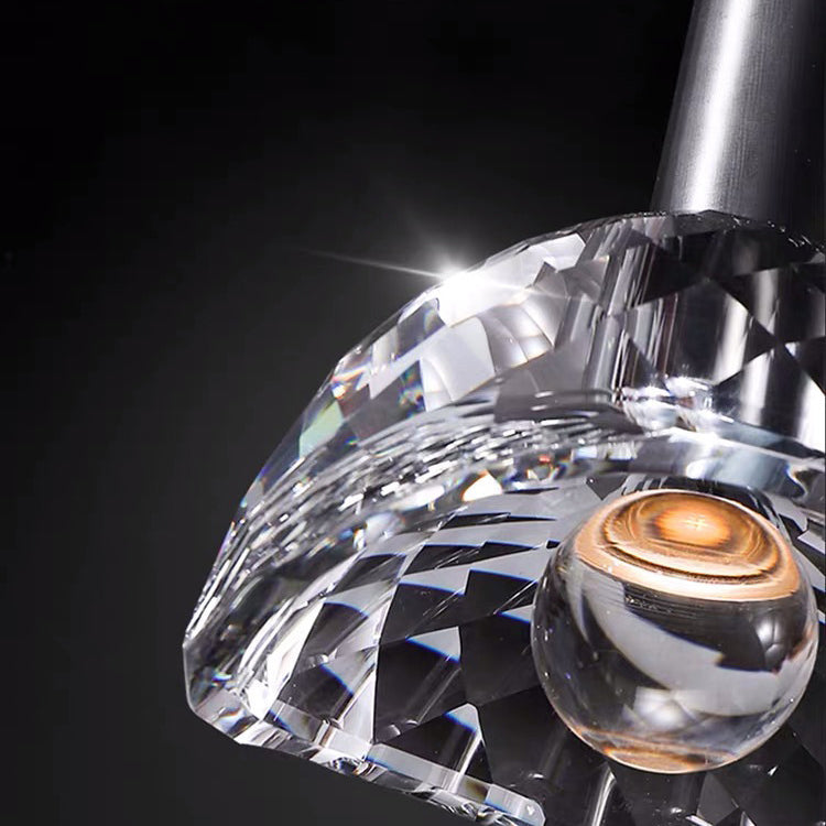Lustre contemporain de luxe éblouissant en cristal et laiton à 1 lumière pour salon 