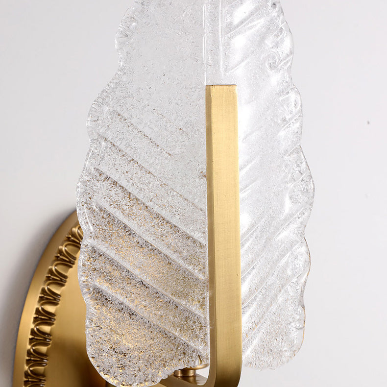 Zeitgenössische Luxus Kupfer Glas Lassen Banana Leaf 1/2 Licht Wand Leuchte Lampe Für Wohnzimmer