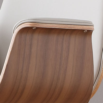 Zeitgenössischer Luxus-Mikrofaserleder-Schreibtischstuhl mit Holzmaserung, höhenverstellbar, drehbar, Rückenlehne und Armlehne für das Home-Office 