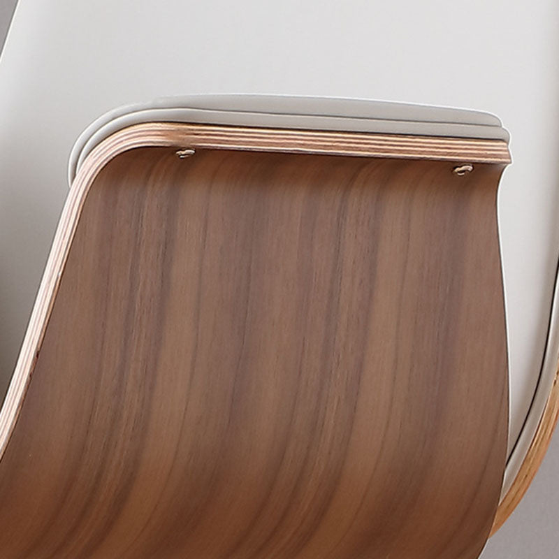 Zeitgenössischer Luxus-Mikrofaserleder-Schreibtischstuhl mit Holzmaserung, höhenverstellbar, drehbar, Rückenlehne und Armlehne für das Home-Office 