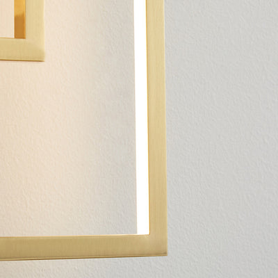 Moderne Mid-Century Wandleuchte aus Kupfer im rechteckigen geometrischen Design mit LED für das Bett 