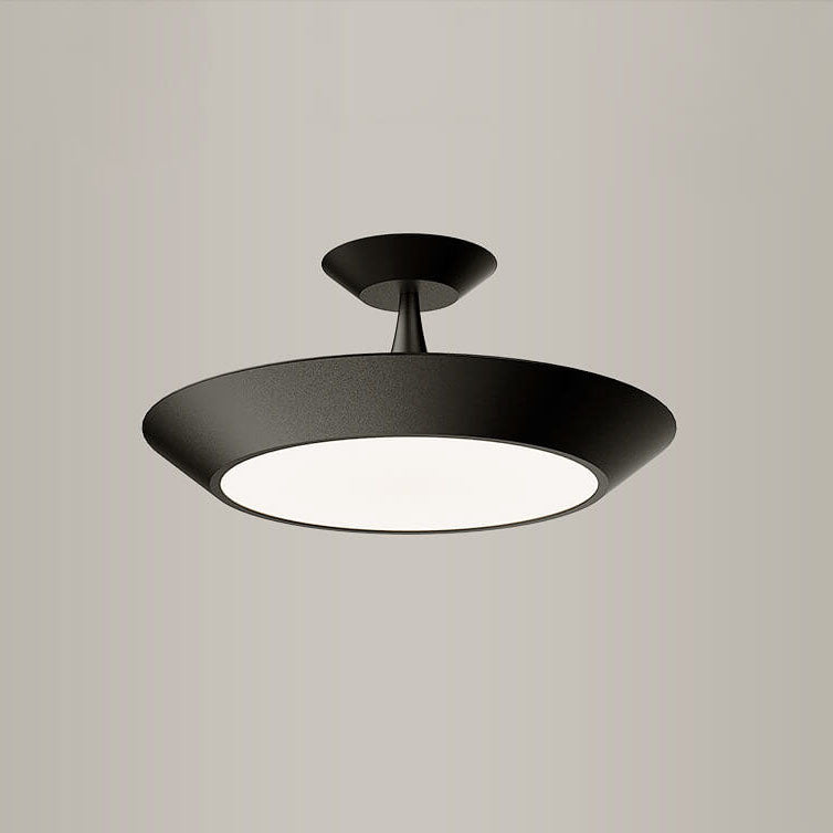 Modern Minimalist Round Drum LED Semi-Flush Mount Ceiling Light