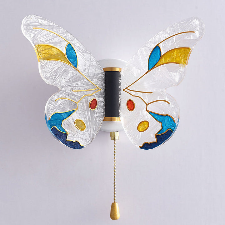 Zeitgenössische kreative Schmetterling Emaille farbige Acryl Flügel Eisen LED Wandleuchte Lampe für Wohnzimmer 