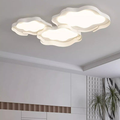Plafonnier LED en forme de vague en fer PE de simplicité moderne pour salon 