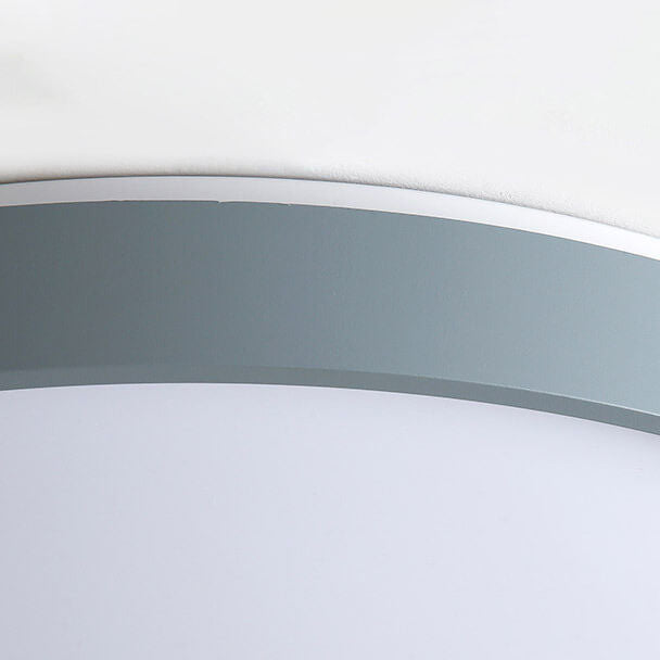 Modern Minimalist Round Solid Color Acrylic Iron LED Flush Mount Ceiling Light For Living Room &amp; Bedroom