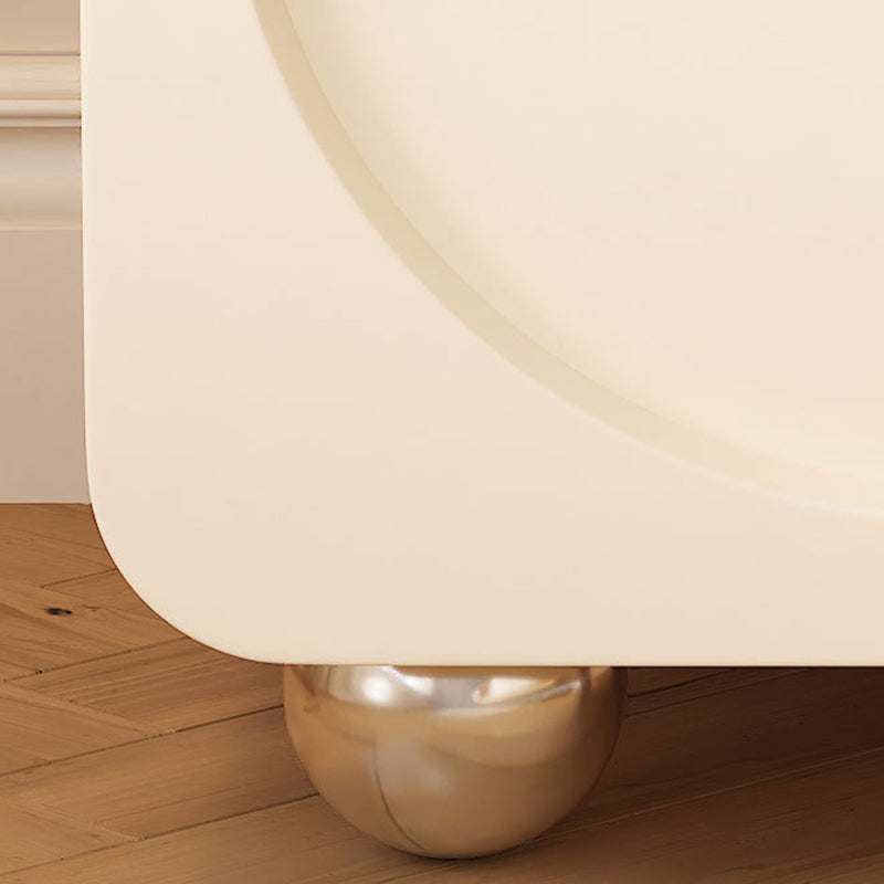 Table de chevet moderne minimaliste carrée en bois massif avec panneau de verre en acier inoxydable à 2 tiroirs pour chambre à coucher 