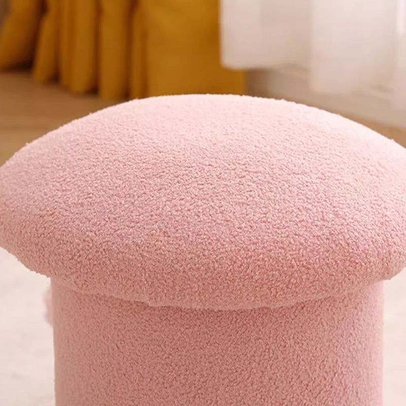 Pouf repose-pieds en velours de forme champignon pour salon, simplicité contemporaine 