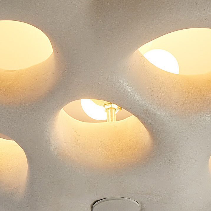 Nordic Minimalist Polystyrene Round Petal 3-Light Flush Mount Ceiling Light