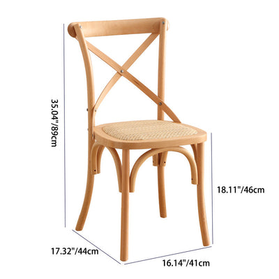 Dossier de chaise de salle à manger en rotin tissé rustique traditionnel en bois éponge rond rectangulaire 