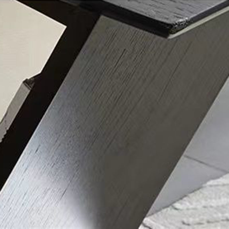 Modern Minimalist Rectangle Z-Shape Stainless Steel Ash Wood End Table For Living Room