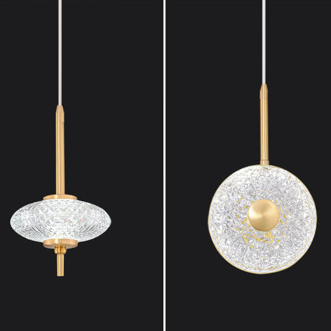 Moderne Luxus Hängeleuchte aus Vollkupfer Glas Zylinder Sphärische Diamant LED 