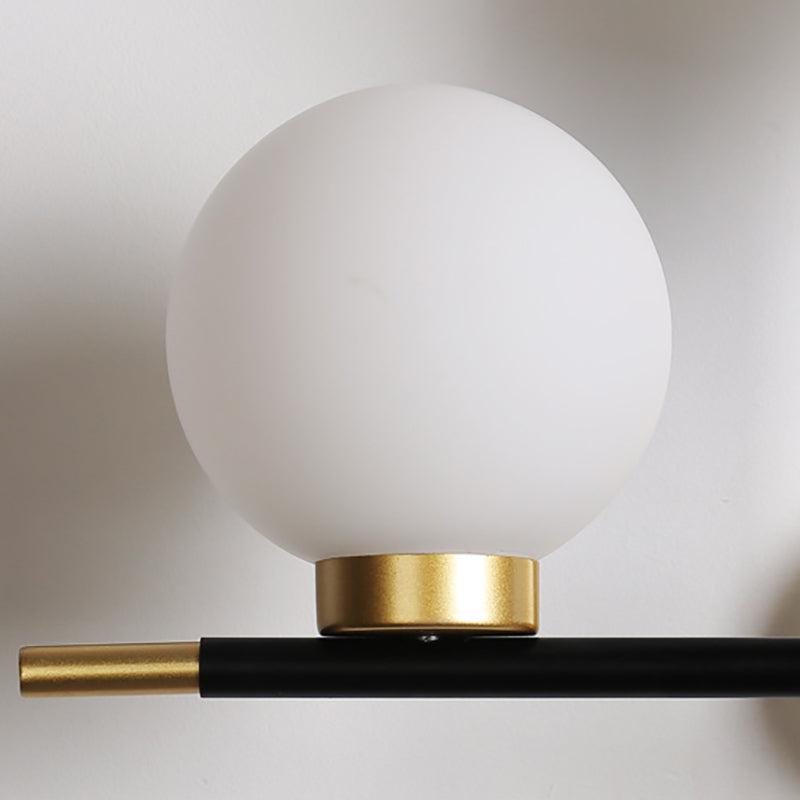 Zeitgenössische Einfachheit Eisen Magic Bean Molekularglas 2-Licht Wandleuchte Lampe für Wohnzimmer 