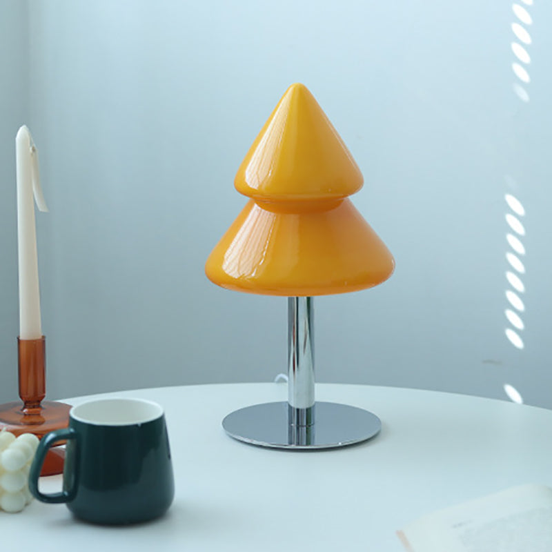 Modern Art Deco Iron Glass Christmas Tree LED Table Lamp For Bedroom