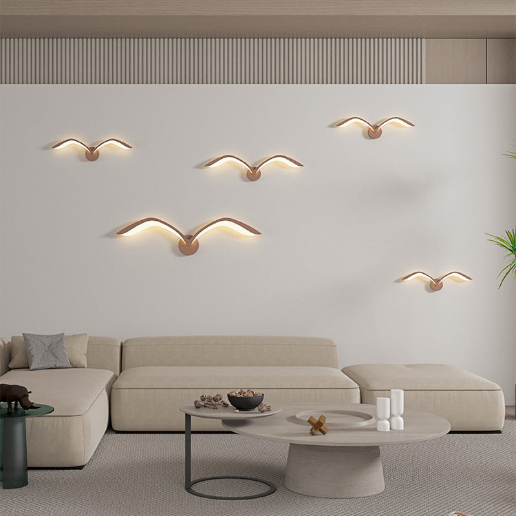 Lámpara de Aplique de Pared LED de Arco de Gaviota de Hierro Acrílico Minimalista Moderna para Sala de Estar 