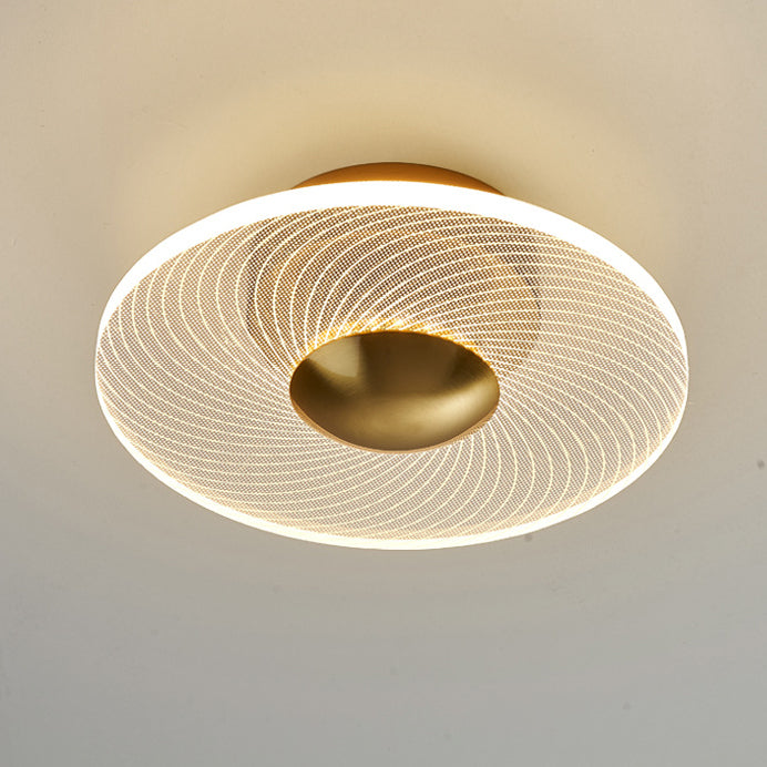 Luz de techo LED semi-empotrada moderna minimalista redonda cuadrada de flores de acrílico y metal para dormitorio 