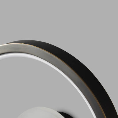 Aplique de pared LED con anillo circular geométrico de acrílico y cobre nórdico moderno 