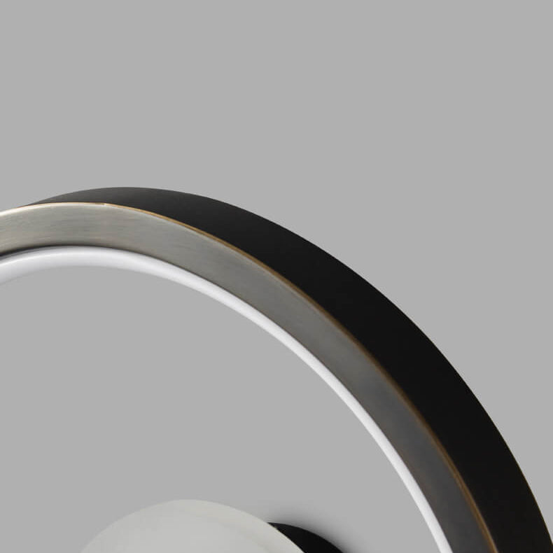 Aplique de pared LED con anillo circular geométrico de acrílico y cobre nórdico moderno 