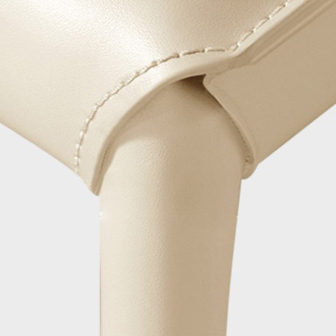 Modern Minimalist Saddle-Style Faux Leather Carbon Steel Sponge Square Elliptical Dining Chair Backrest For Dining Room