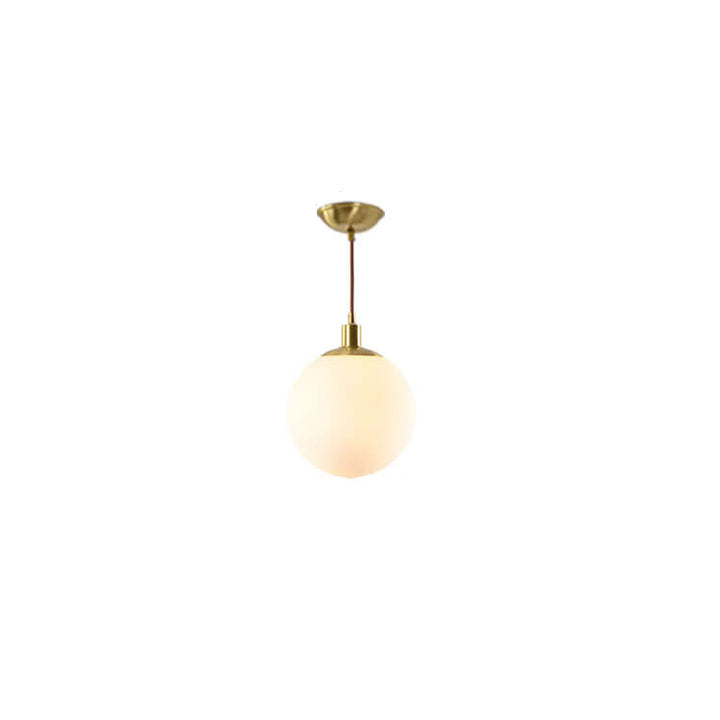 Lámpara colgante de 1 luz, orbe blanca minimalista nórdica 