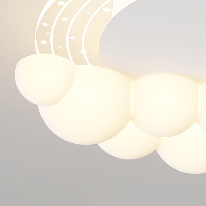 Moderne Art Deco Kinder Eisen PE Rakete Wolke Runde LED Unterputz Deckenleuchte Für Schlafzimmer 