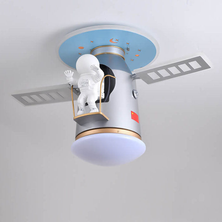 Creative Simplicity Spaceman Astronaut LED Kids Flush Mount Ceiling Light