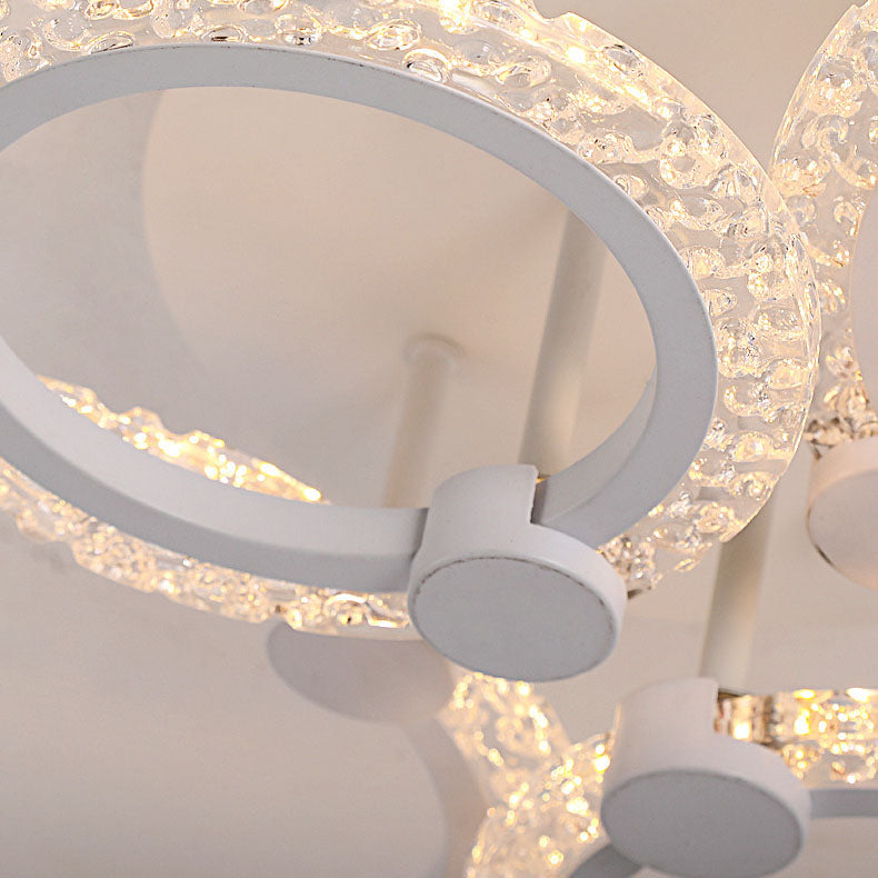 Zeitgenössisches nordisches Edelstahl Acryl Rundes LED-Deckenleuchte für das Schlafzimmer 