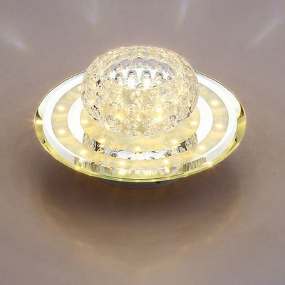 Minimalist Light Luxury Crystal Round Spotlight LED Flush Mount Ceiling Light