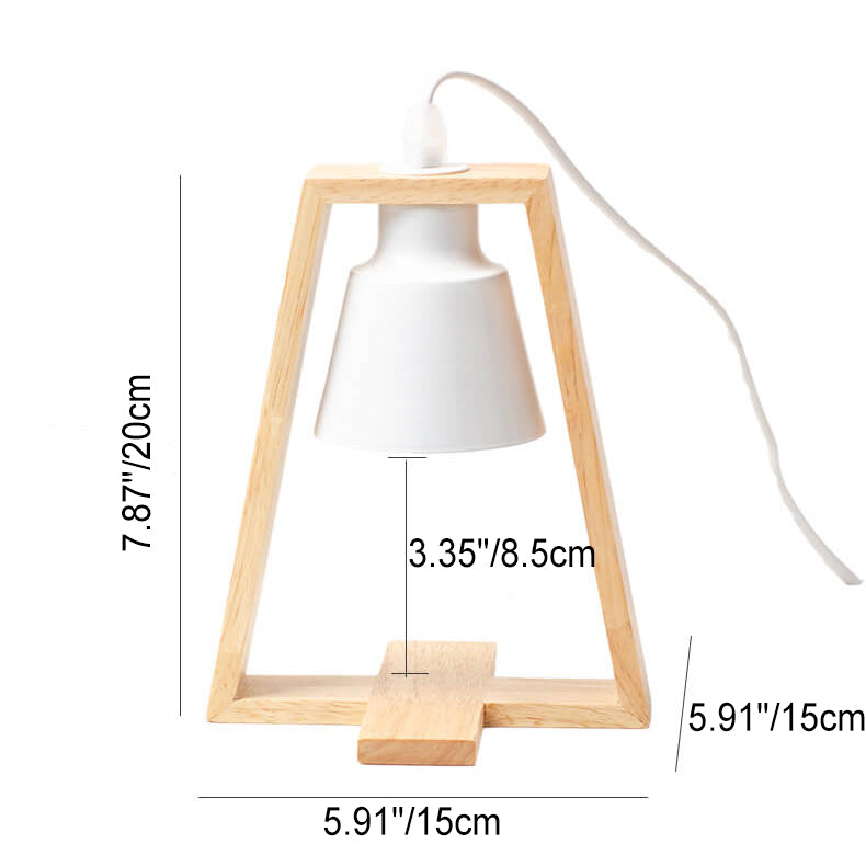 Japanese Minimalist Wood Iron Shade Scented Candle 1-Light Melting Wax Table Lamp