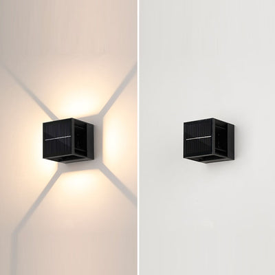 Applique murale LED en aluminium à rayures carrées solaires modernes et minimalistes pour jardin 