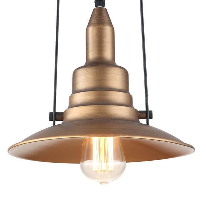 Scandinavian Industrial Vintage Rustic Bell Iron 1-Light Pendant Light